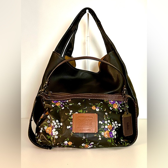 Coach 1941 Hobo Bandit 39 In Black Smooth Pebble Leather - Picture 2 of 13